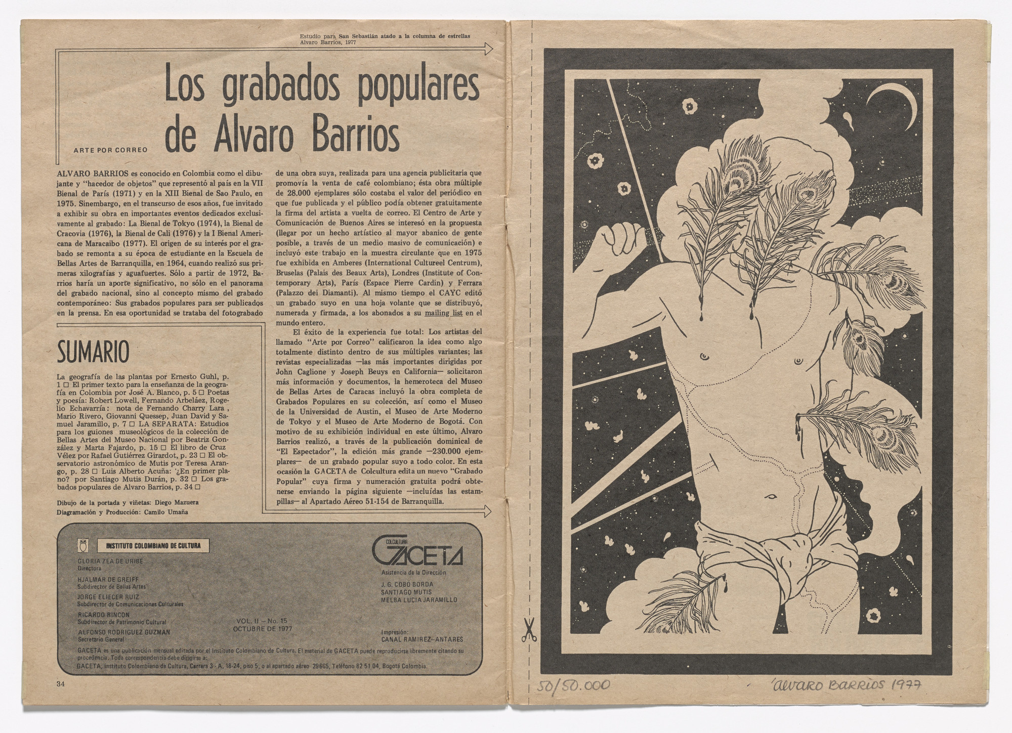 Álvaro Barrios. Popular Print "Sketch for Saint Sebastian Tied Down to the Column of the Stars"
