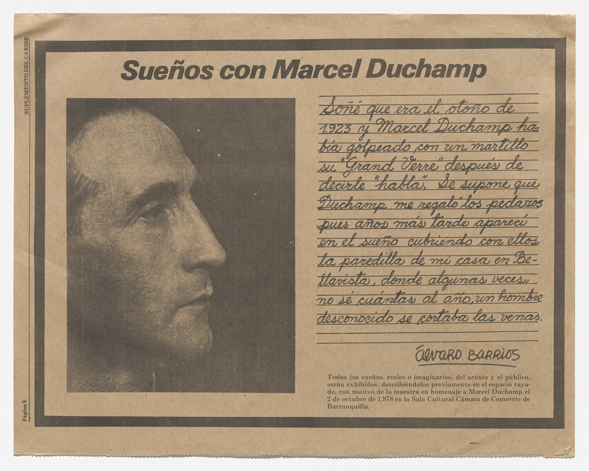 Álvaro Barrios. Popular Print  "Dreams about Marcel Duchamp"