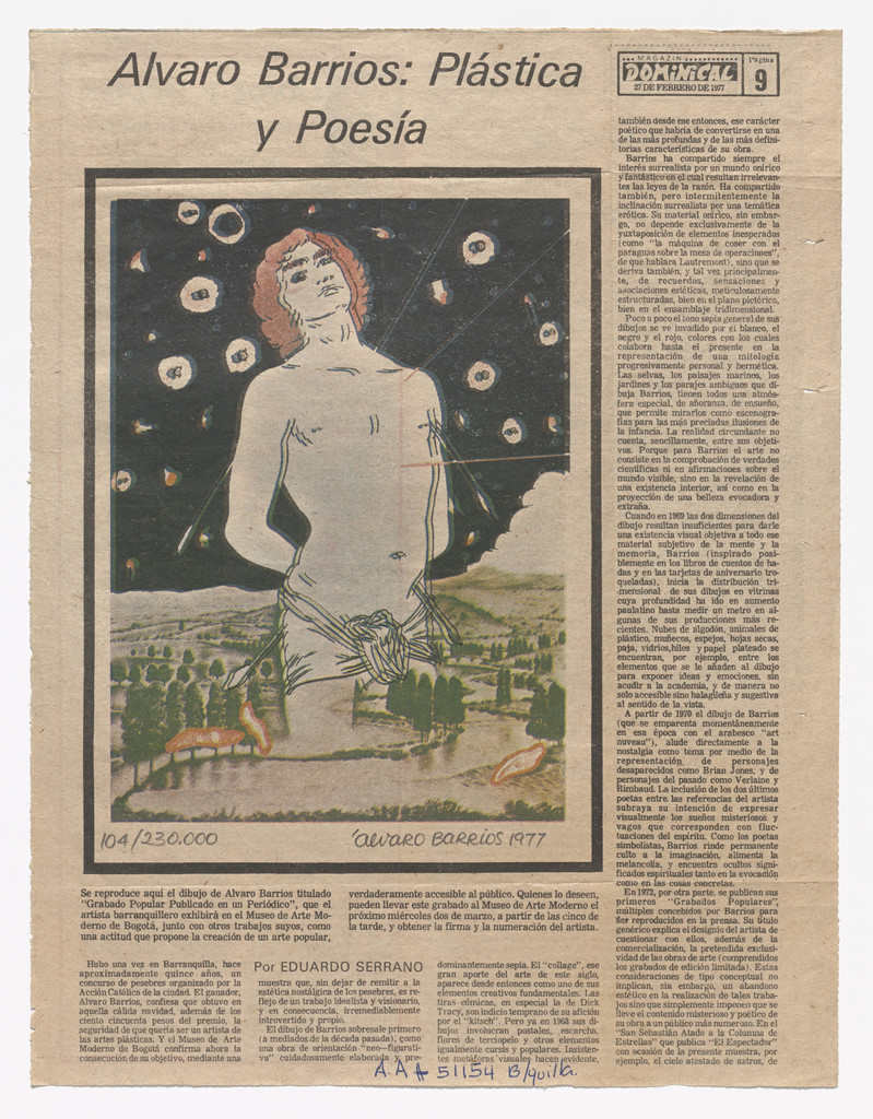 Popular Print for the Exhibition at the Museum of Modern Art, Bogotá