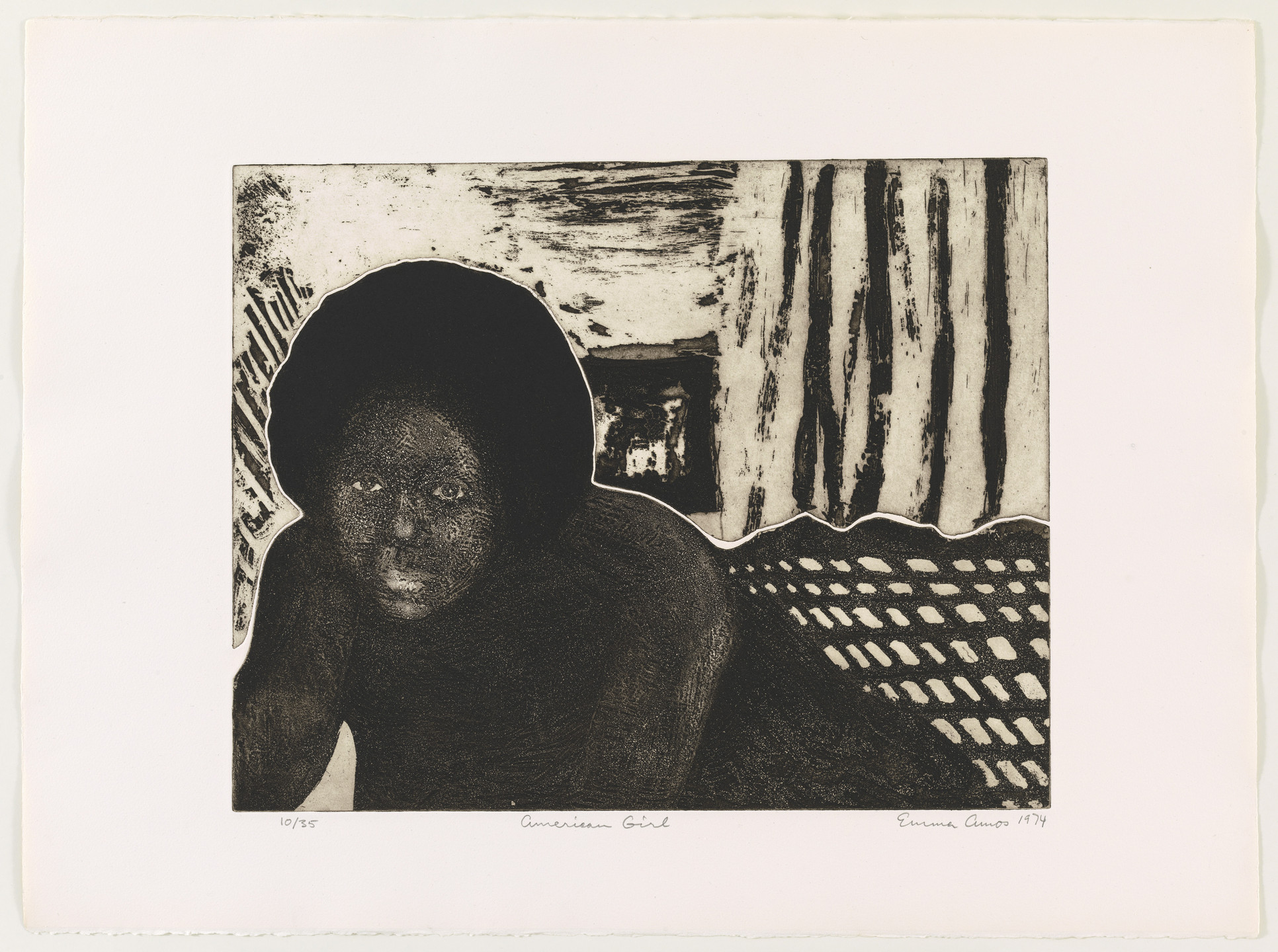 Emma Amos. American Girl from Impressions: Our World, Volume I. 1974