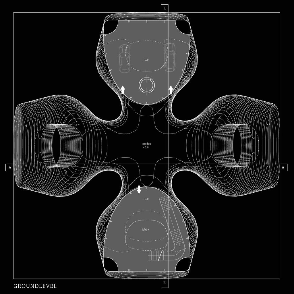 Wing House, Helsinki, Finland (Plan) by Hani Rashid, Lise Anne Couture