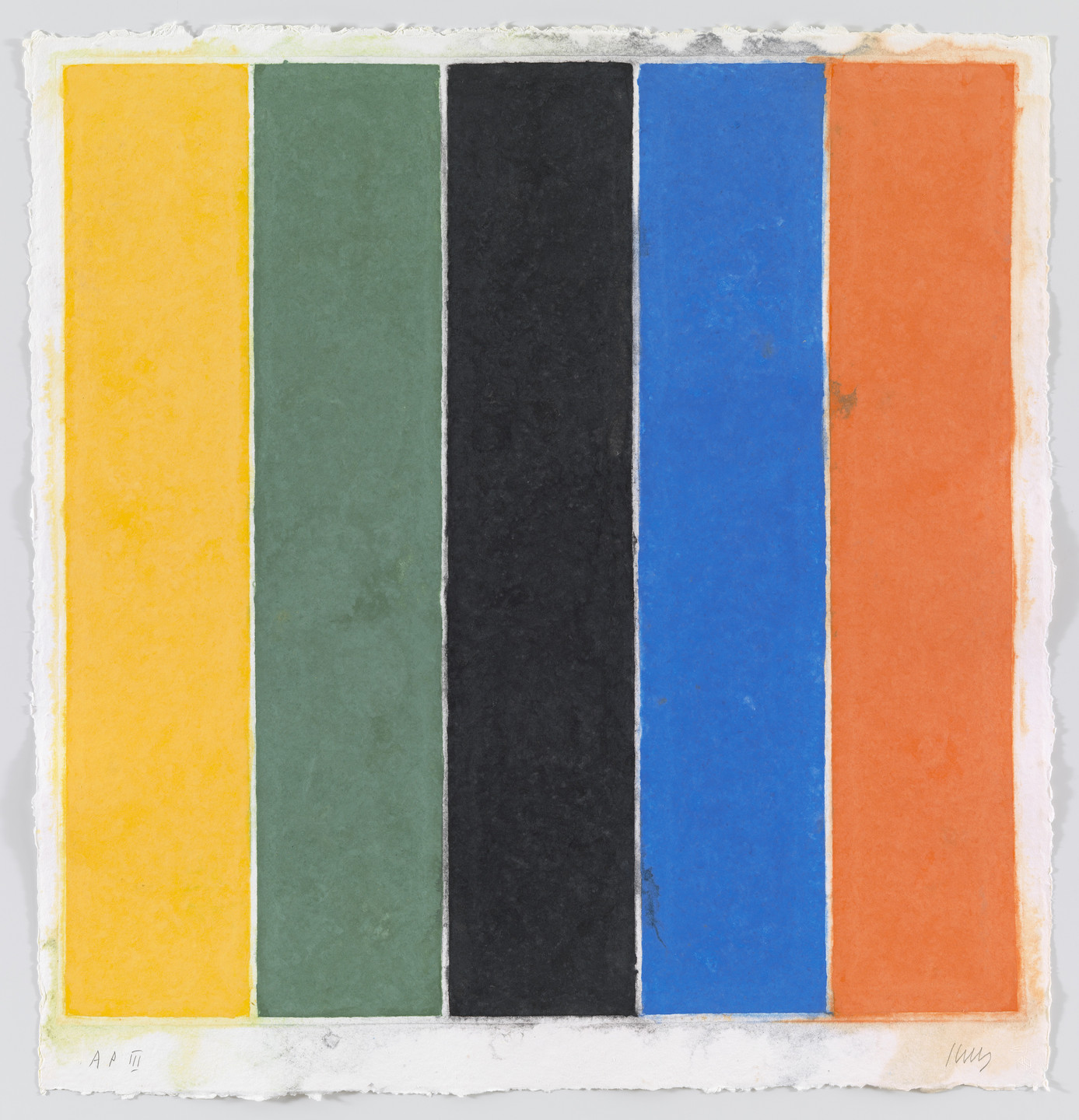 Ellsworth Kelly. Colored Paper Image XIII (Yellow Green Black Blue Orange). 1976