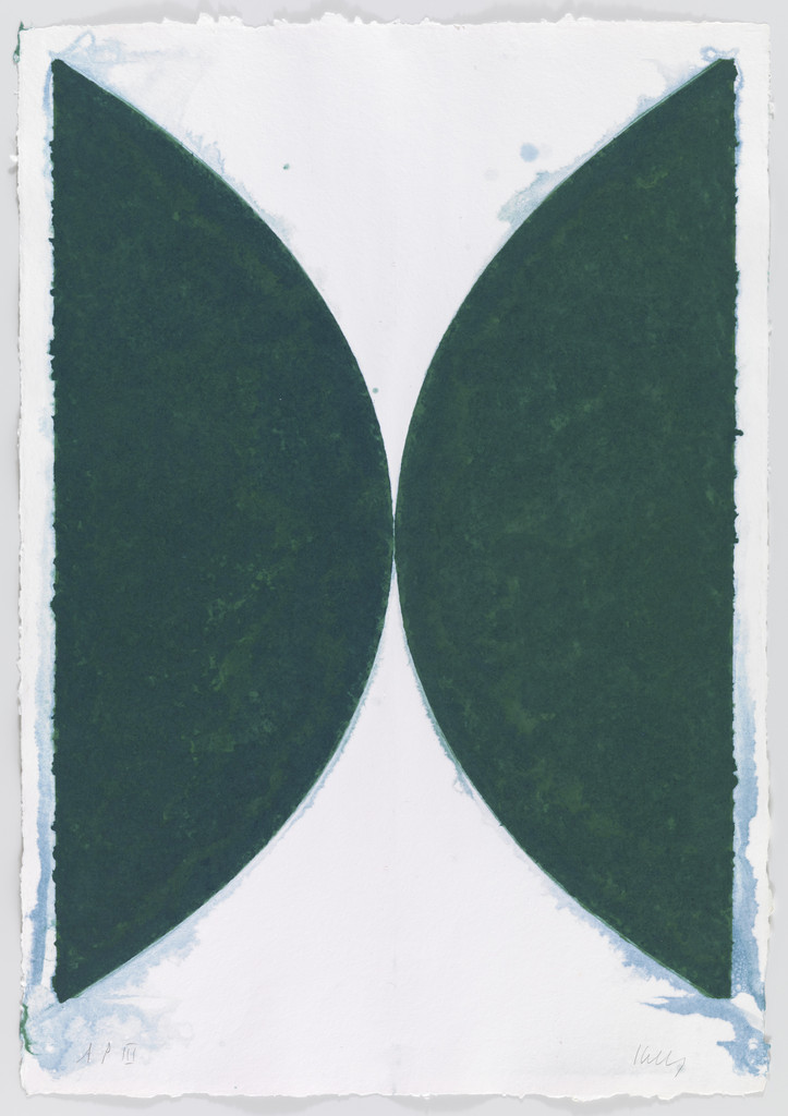 Colored Paper Image II (Dark Green Curves)