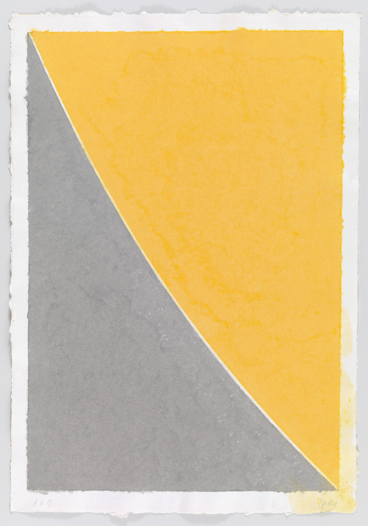 Colored Paper Image VII (Yellow Curve with Gray)