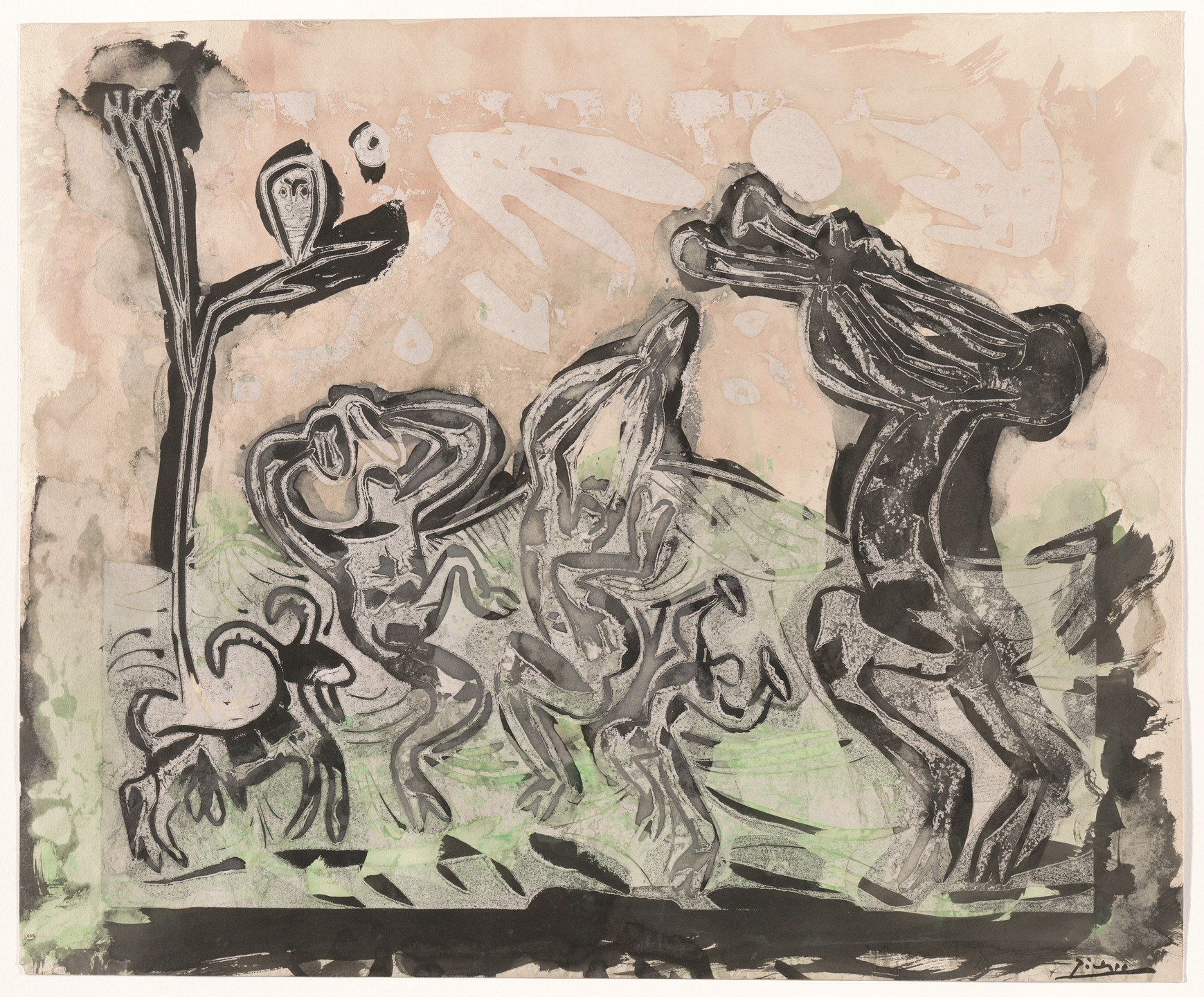 Pablo Picasso. Nocturnal Dance with an Owl (Danse nocturne avec un hibou). 1959, printed 1963–64