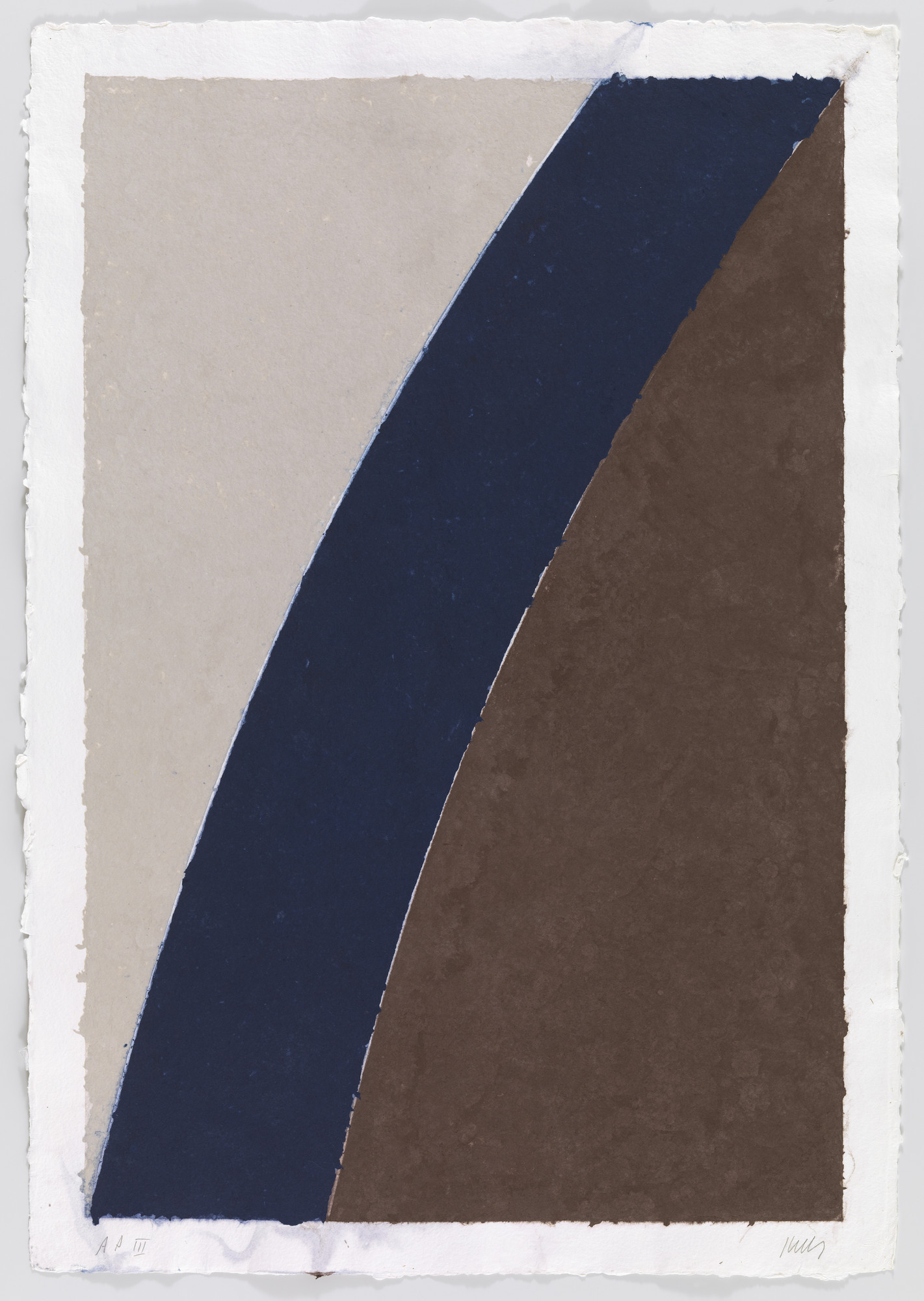 Ellsworth Kelly. Colored Paper Image XII (Blue Curve with Brown and Gray)