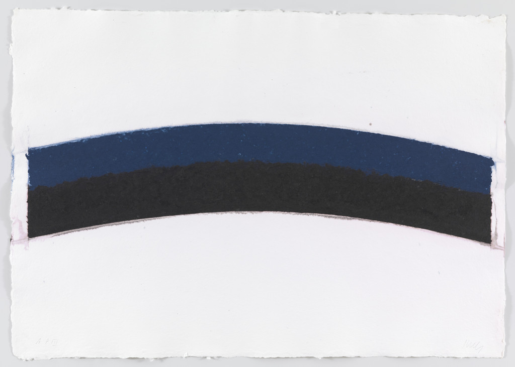 Colored Paper Image III (Blue Black Curves)