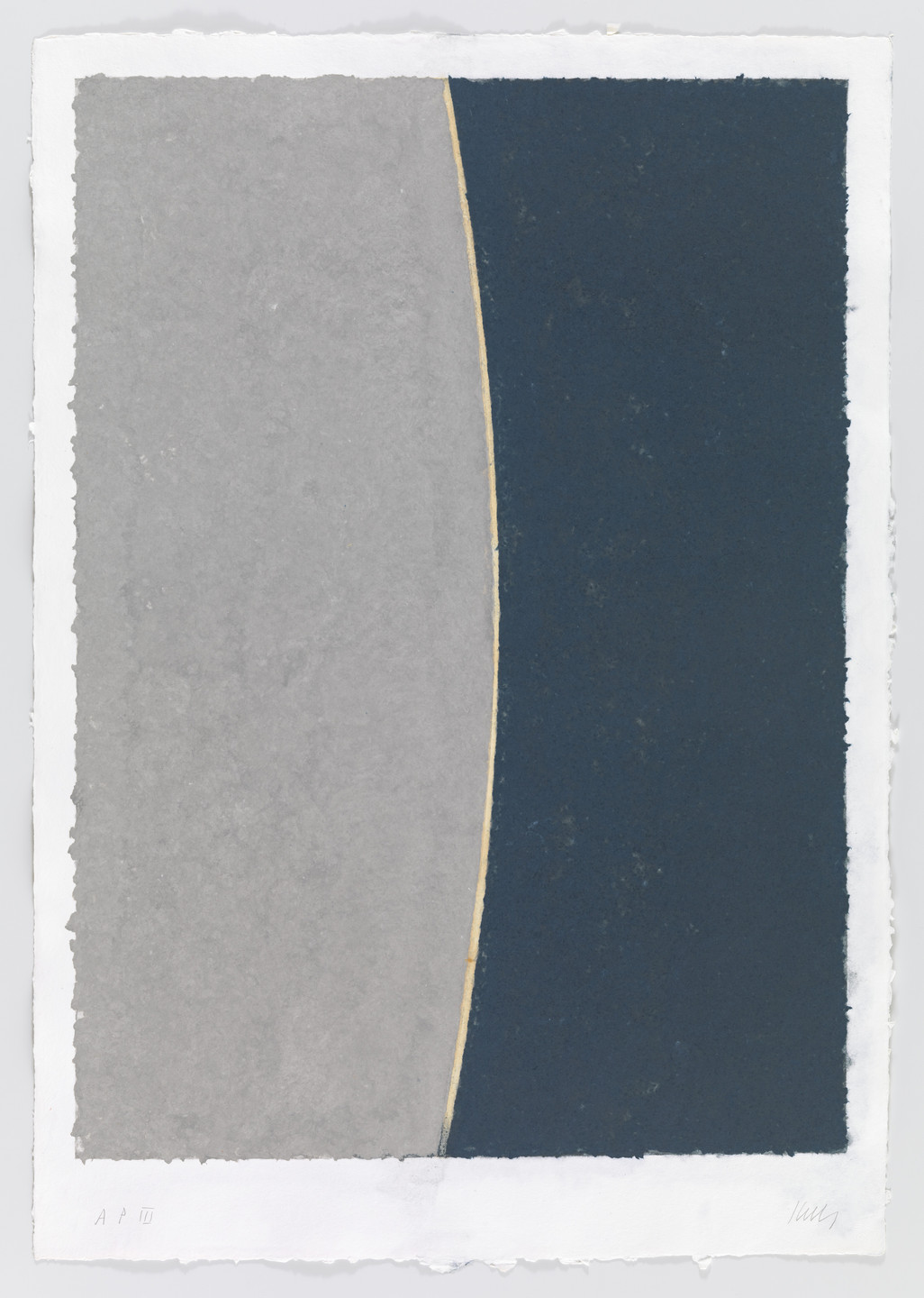 Ellsworth Kelly. Colored Paper Image VIII (Gray Curve with Blue). 1976