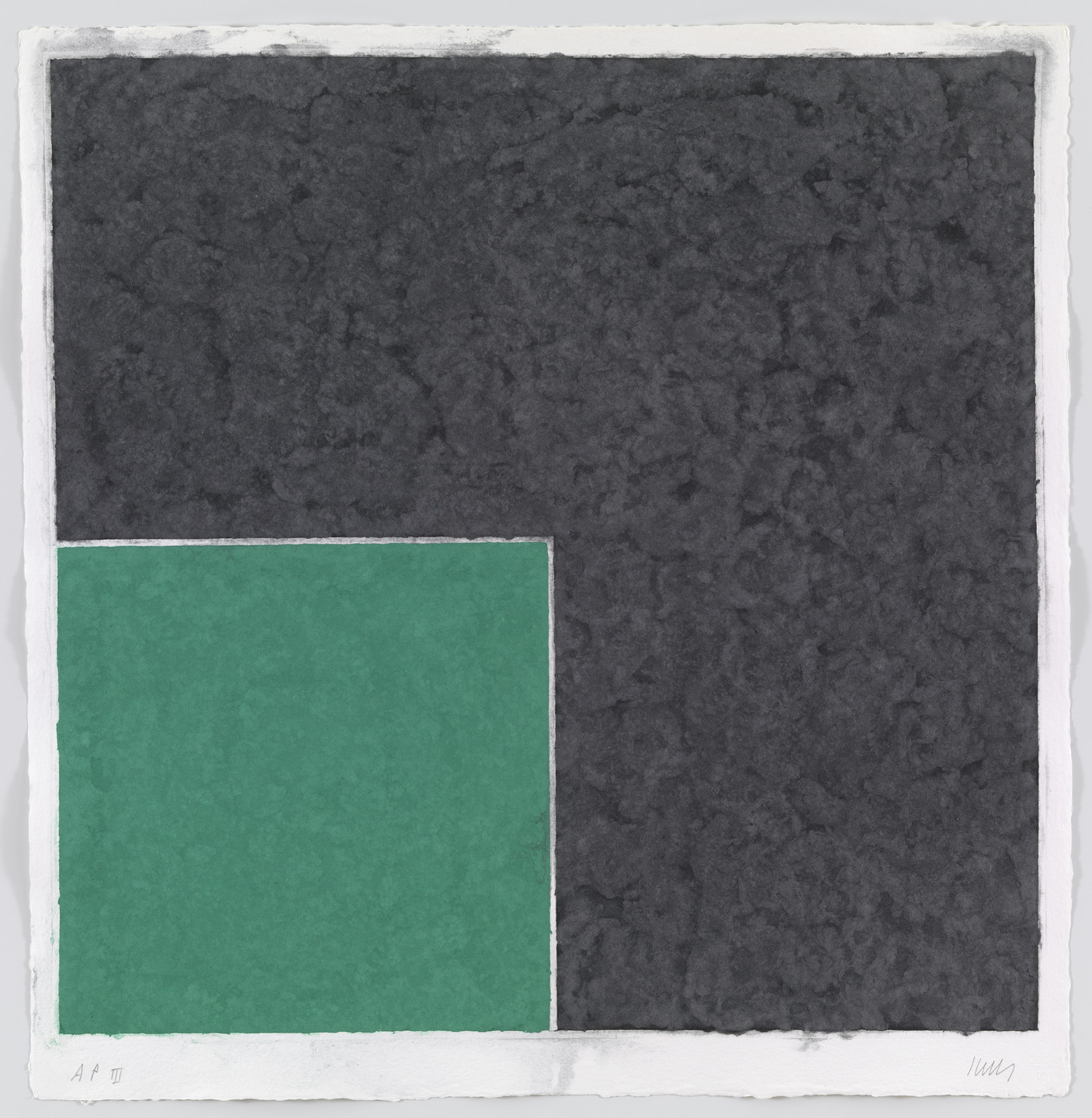 Ellsworth Kelly. Colored Paper Image XVIII (Green Square with Dark Gray). 1976