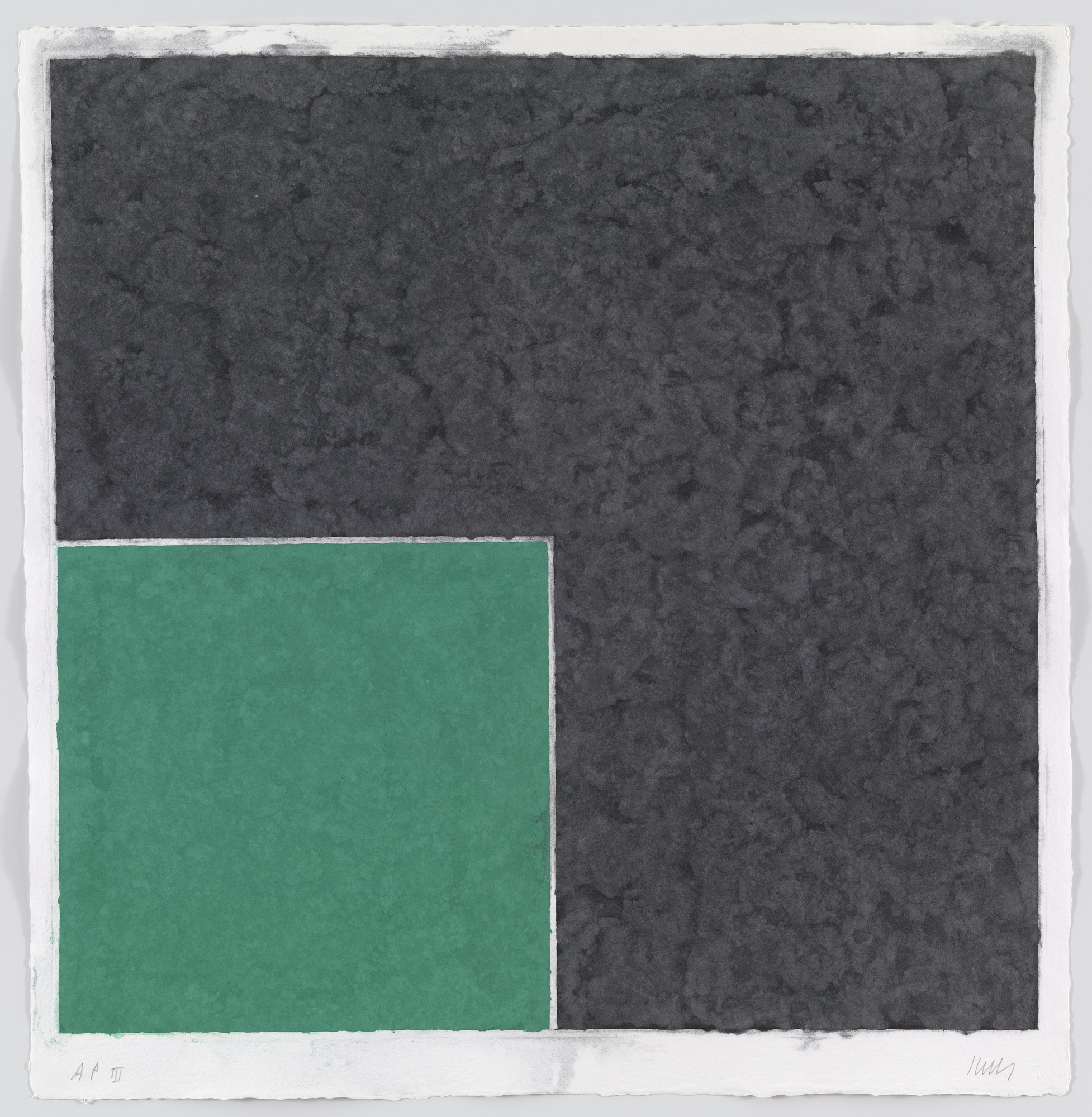 Ellsworth Kelly. Colored Paper Image XVIII (Green Square with Dark Gray)