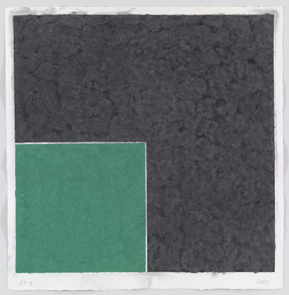 Colored Paper Image XVIII (Green Square with Dark Gray)