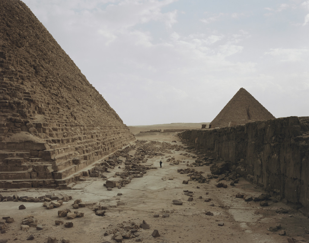 White Man Contemplating Pyramids, Egypt