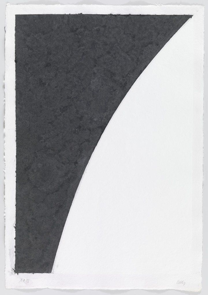 Colored Paper Image I (White Curve with Black I)