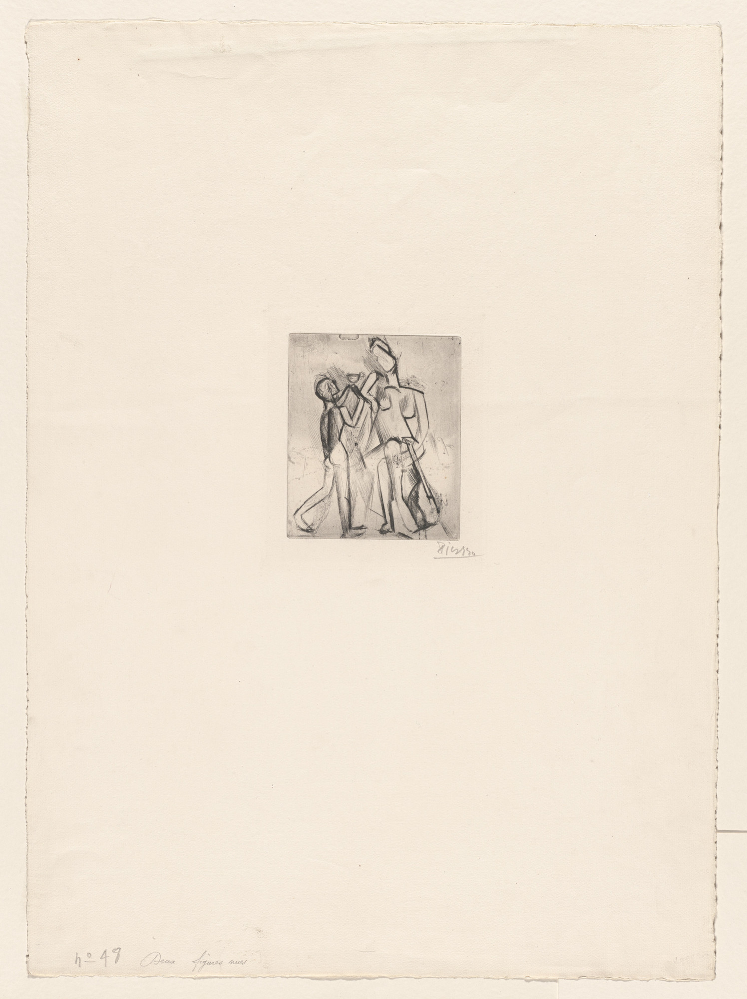 Pablo Picasso. Two Nudes: Woman with Guitar and Boy with Cup (Deux figures nues: femme à la guitare et garçon à la coupe)
