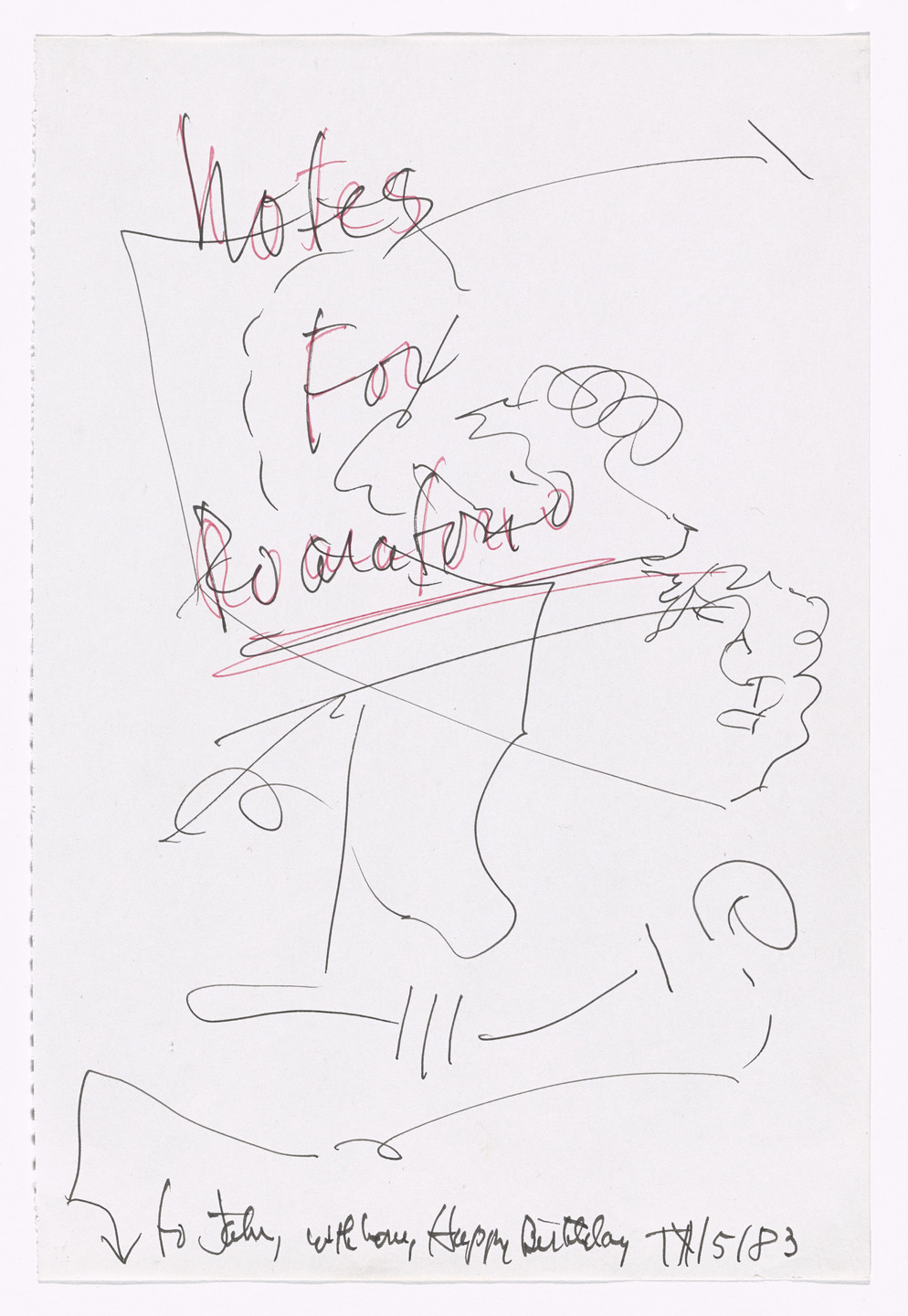Merce Cunningham. Notes for Roaratorio. 1983