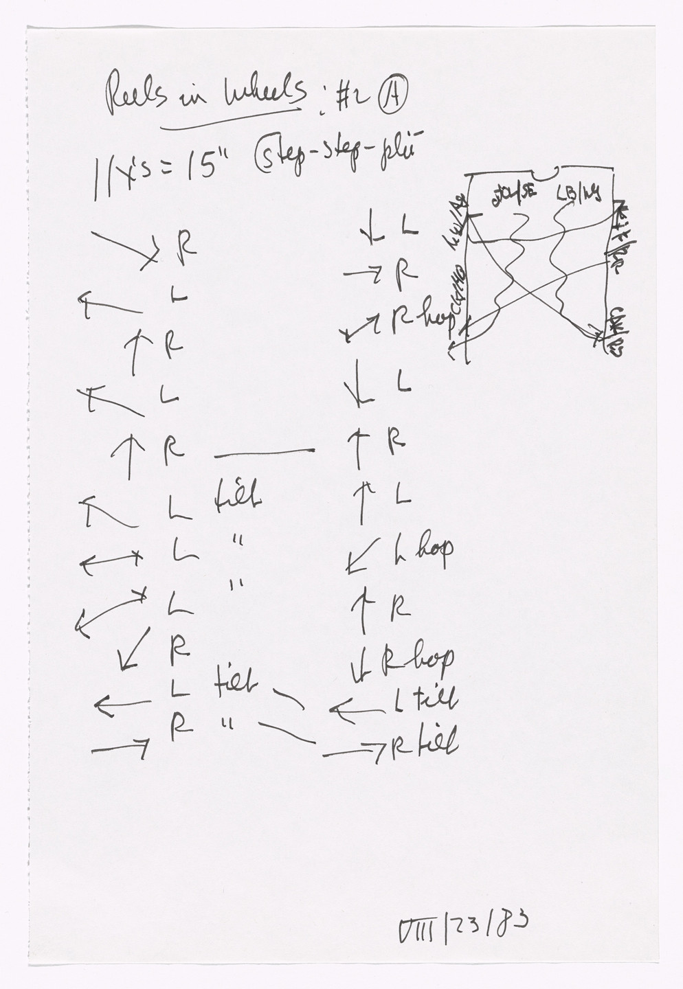 Merce Cunningham. Notes for Roaratorio. 1983