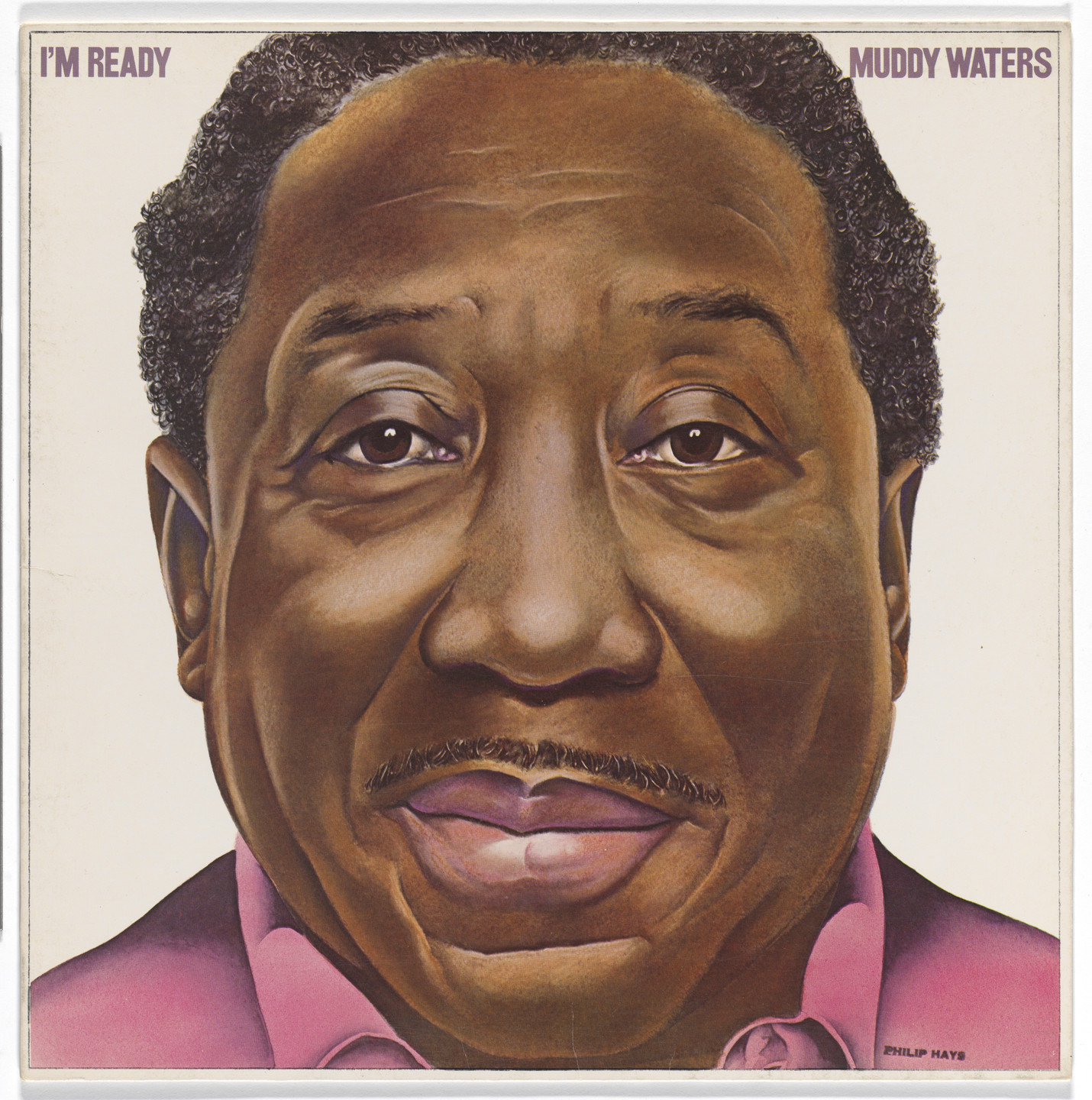 Paula Scher, Philip Hays. Album cover for Muddy Waters, I&#39;m Ready. 1977