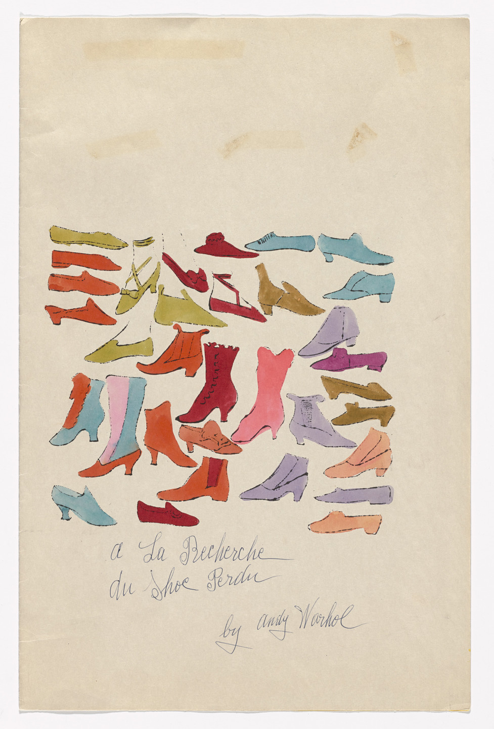 Andy Warhol. Cover from À la recherche du shoe perdu. c. 1955