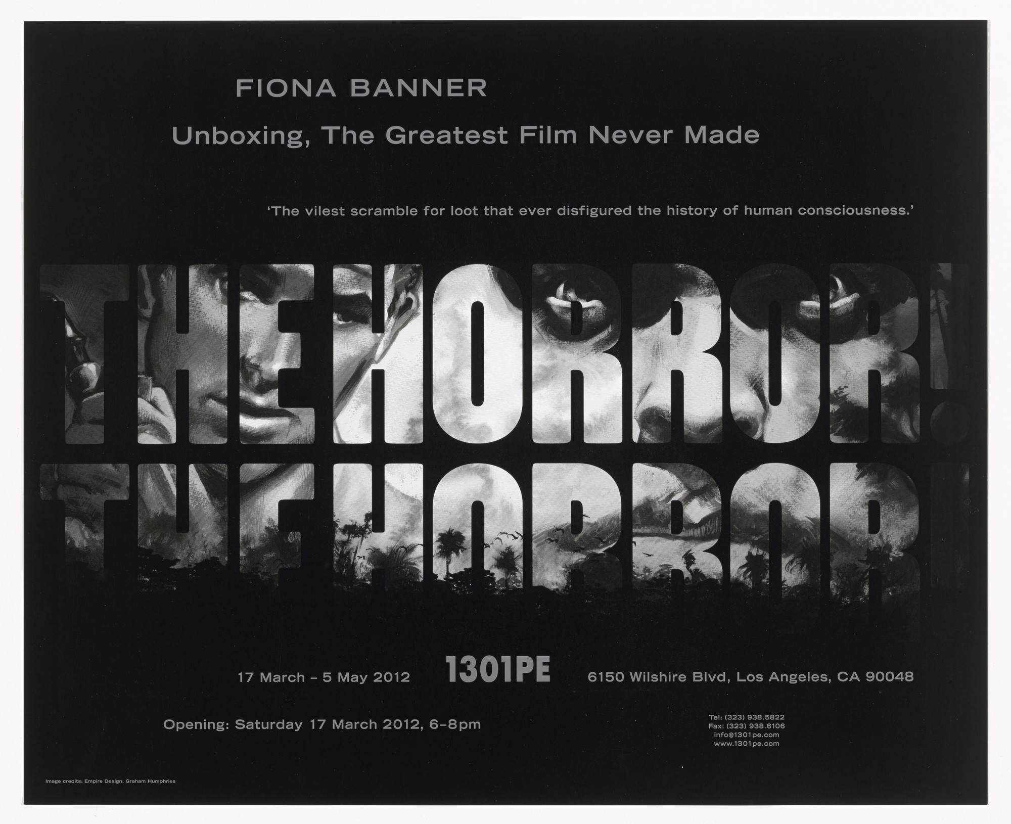 Fiona Banner. Poster for The Greatest Film Never Made, 1301PE, Los Angeles, March 17–May 5, 2012