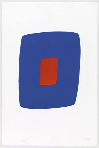 Ellsworth Kelly. Dark Blue with Red (Bleu foncé avec rouge) from Suite of Twenty-Seven Color Lithographs. 1964–65