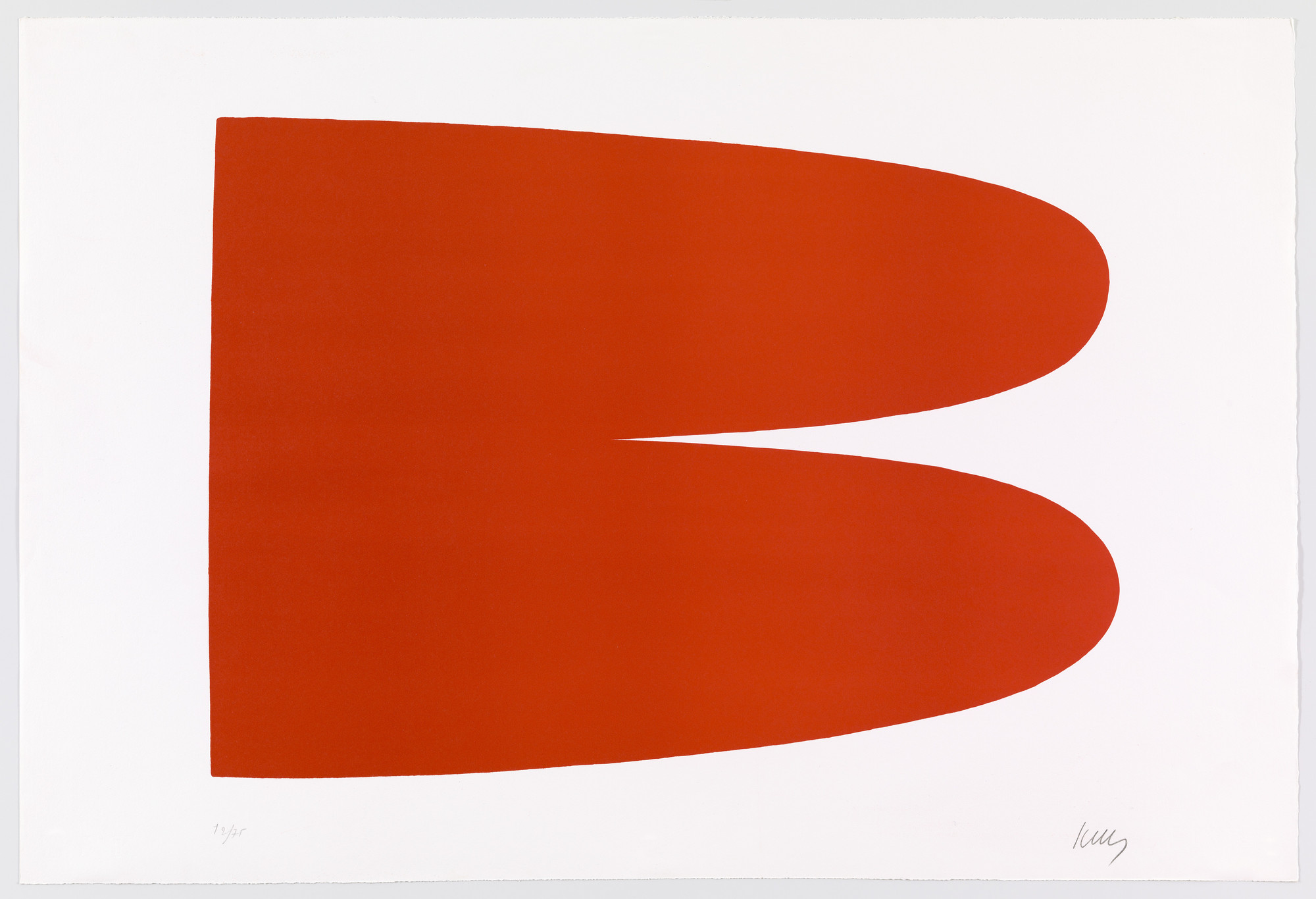 エルズワース・ケリー　リトグラフ Ellsworth Kelly. Red-Orange ( Rouge-Orange ) from Suite of Twenty