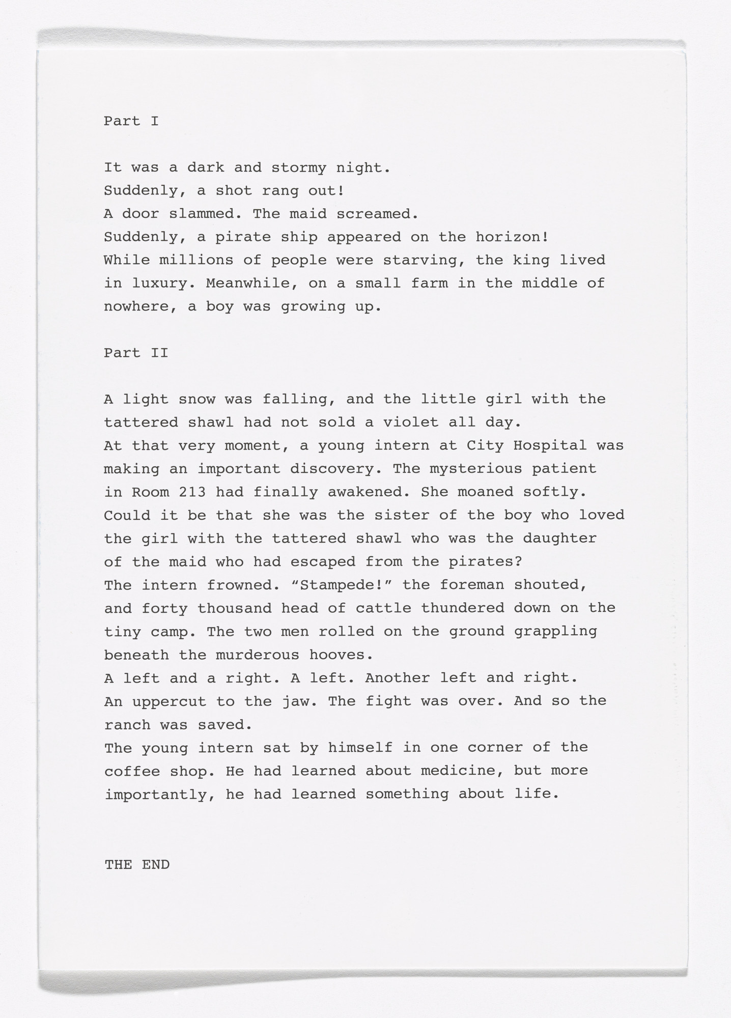 Fiona Banner. The Complete Text of Snoopy's Novel