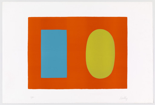 Ellsworth Kelly. Blue and Green over Orange (Bleu et vert sur orange) from Suite of Twenty-Seven Color Lithographs. 1964–65