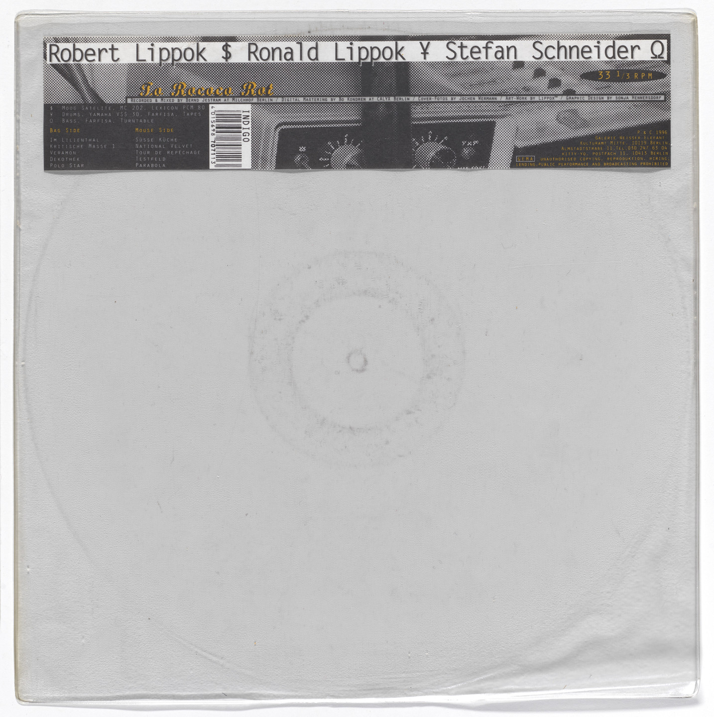 Sonja Hennersdorf, Jochen Wermann. Cover for To Rococo Rot self-titled album. 1996