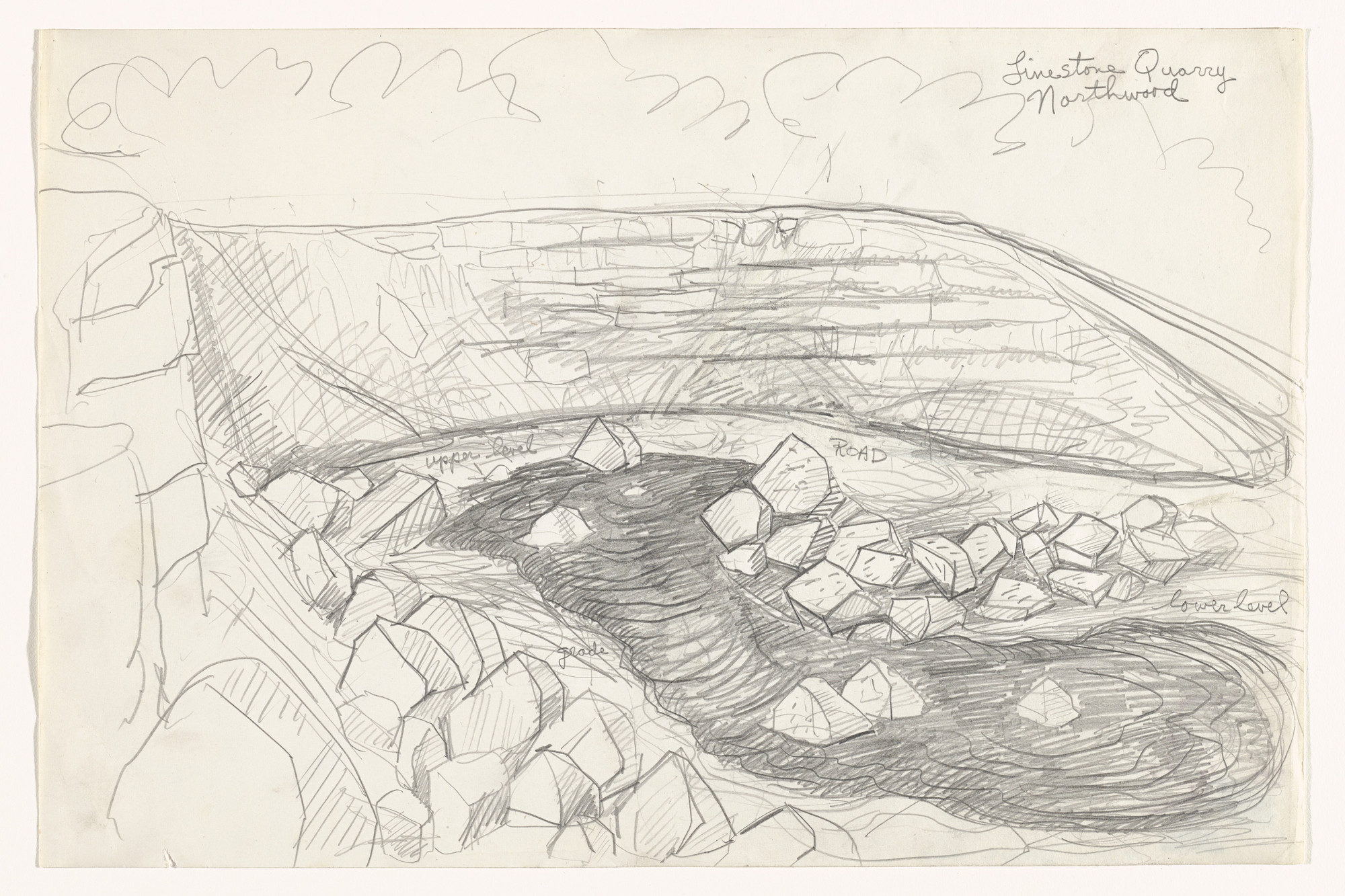 Robert Smithson. Sketch for Quarry Project: Texas Overflow