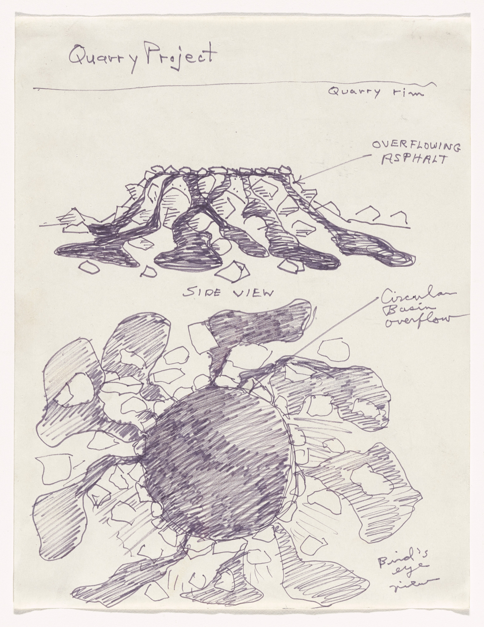 Robert Smithson. Sketch for Quarry Project: Texas Overflow