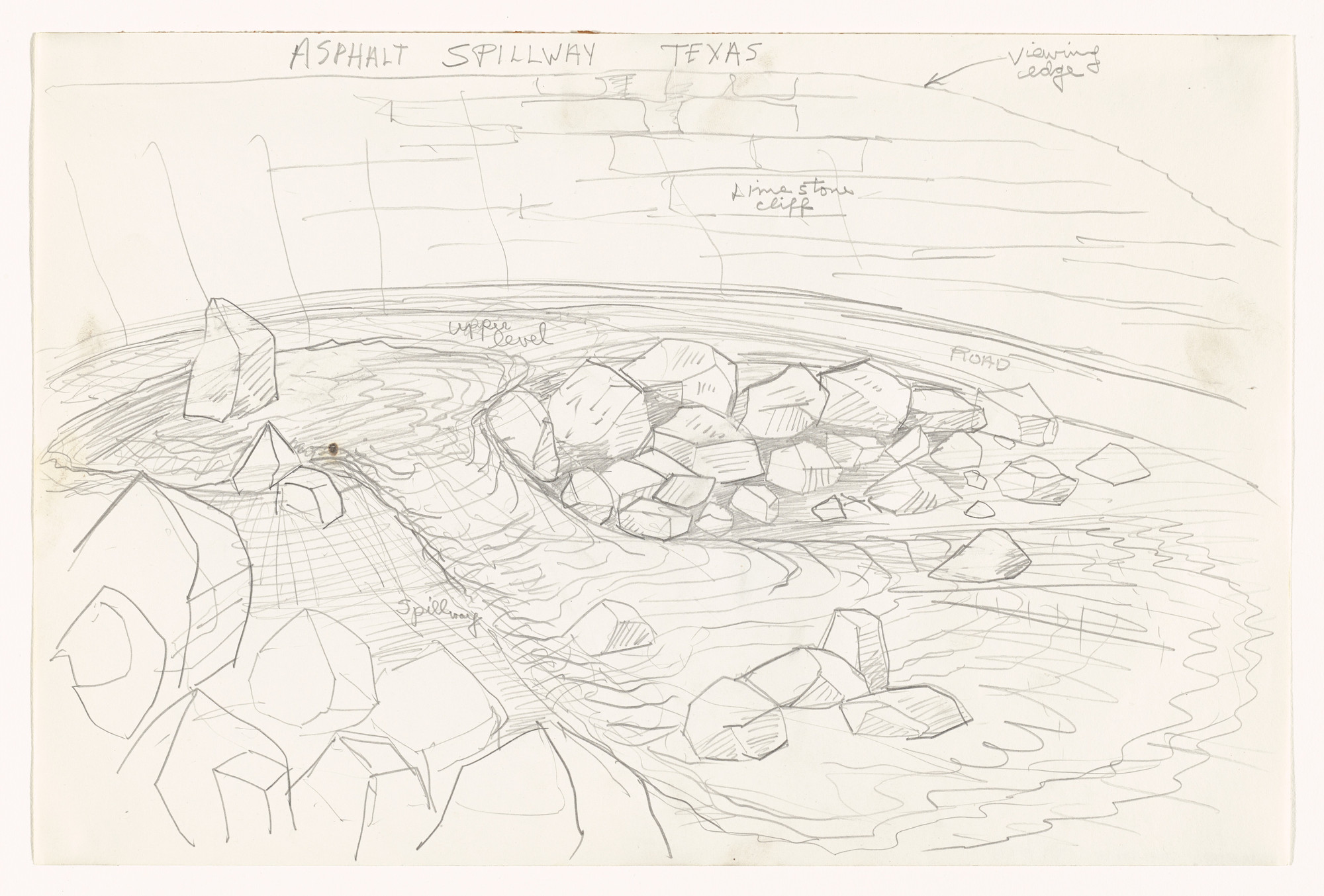 Robert Smithson. Sketch for Quarry Project: Texas Overflow. 1970
