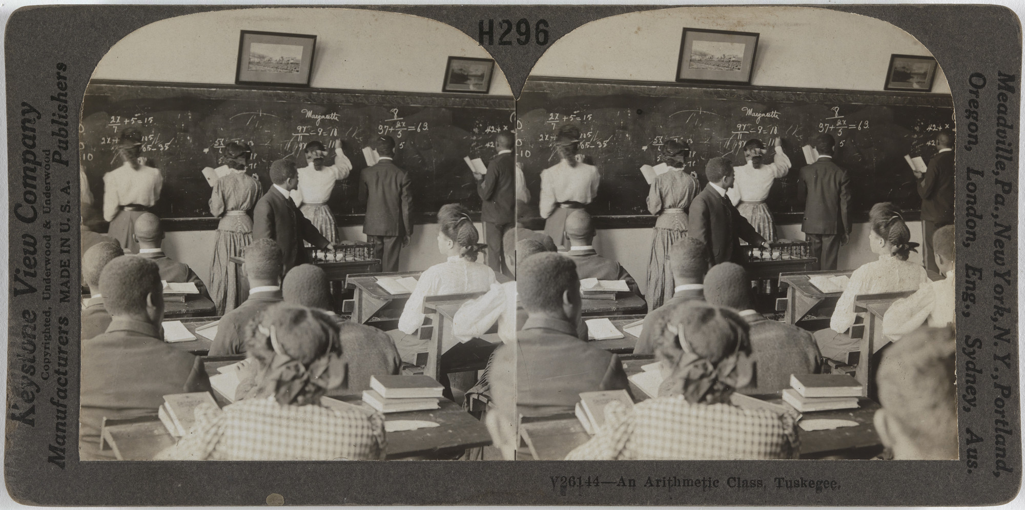 Keystone View Company. An Arithmetic Class, Tuskegee. 1890s