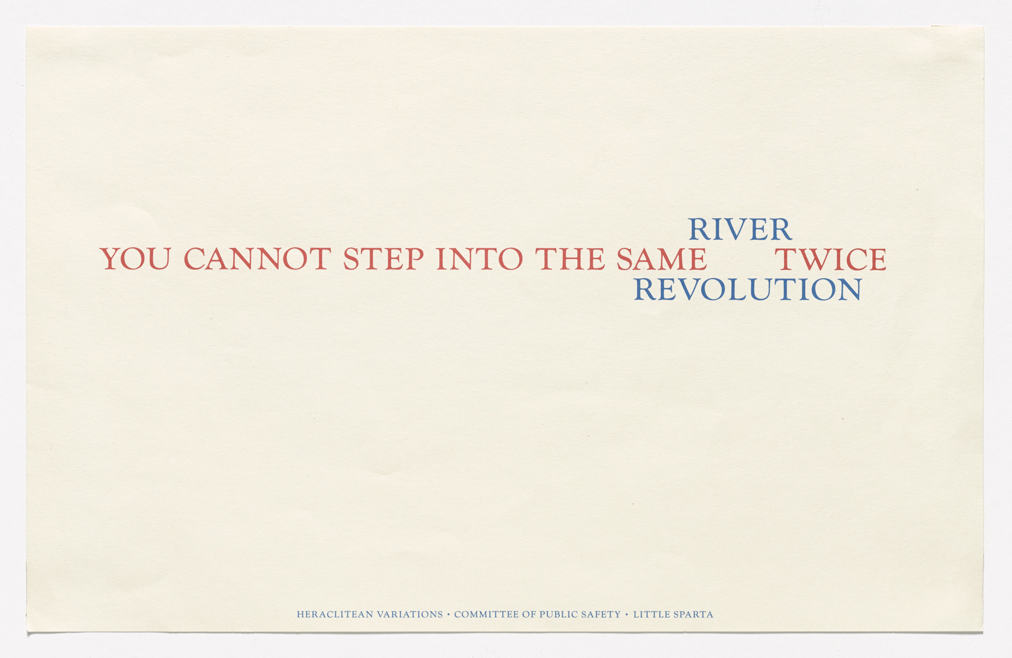 Ian Hamilton Finlay. Heraclitean Variations. 1994