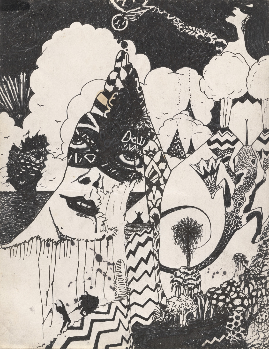 Jack Smith. Untitled (Drawing for Brassieres of Atlantis). c. 1970