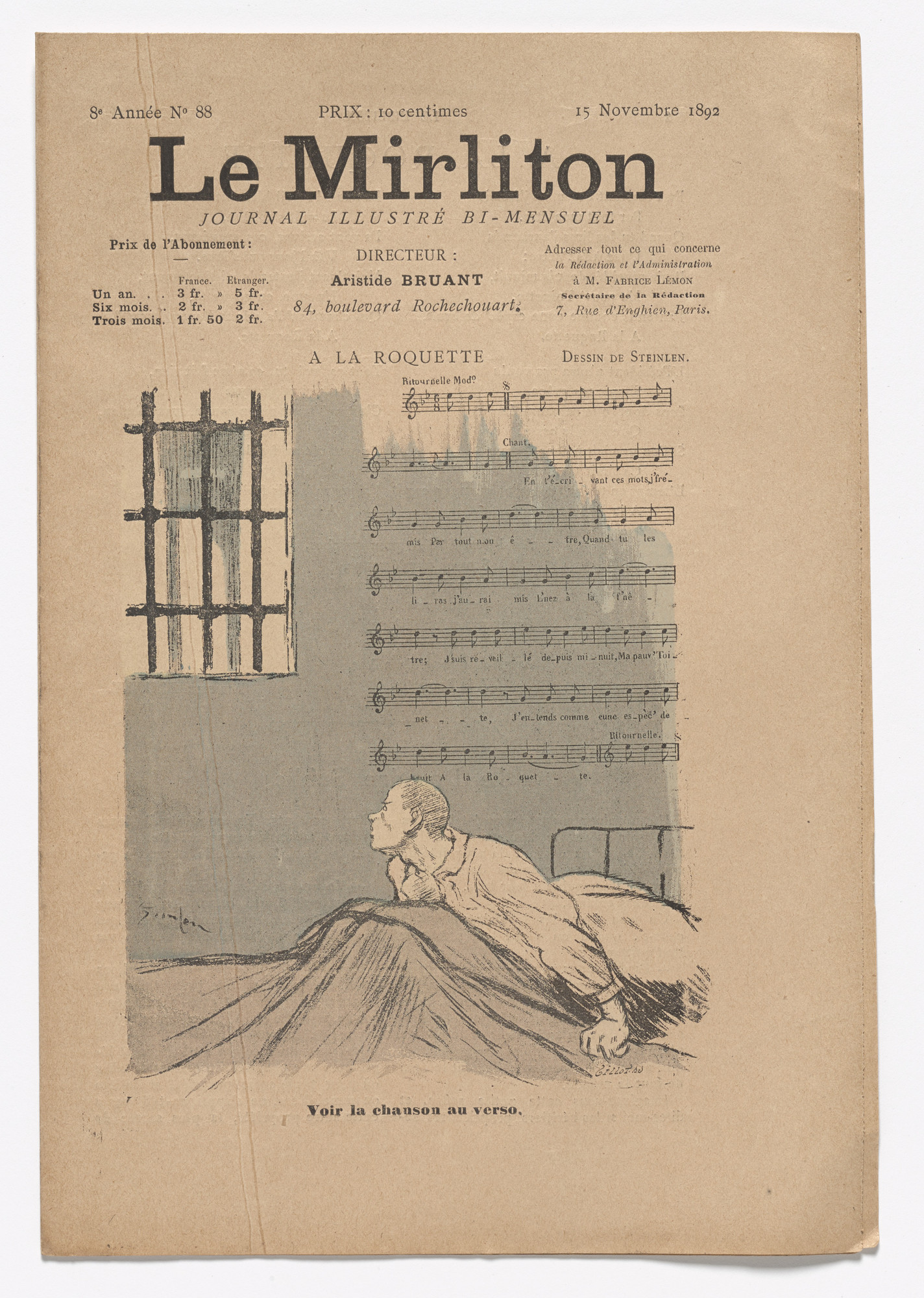 Théophile-Alexandre Steinlen. Le Mirliton, no. 88