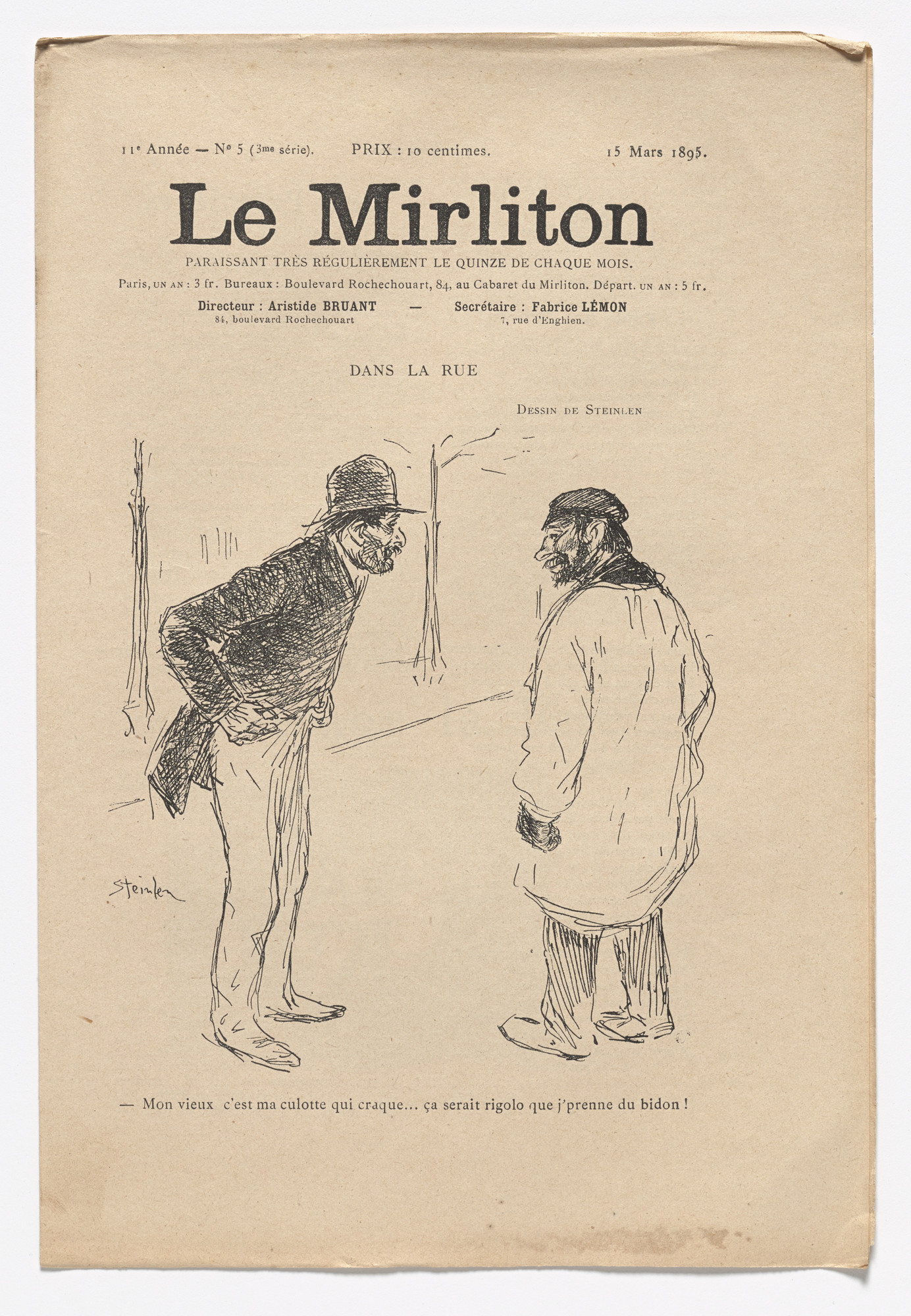 Théophile-Alexandre Steinlen. Le Mirliton, no. 5