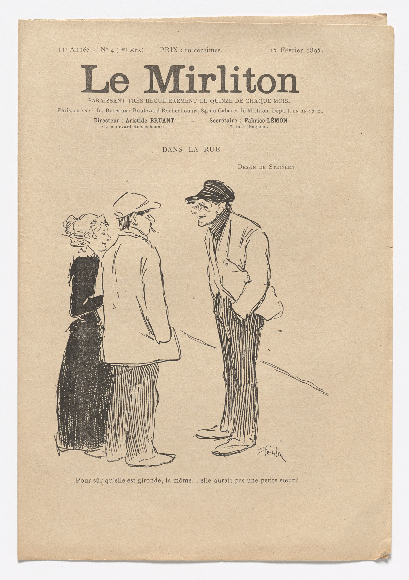 Théophile-Alexandre Steinlen. Le Mirliton, no. 4