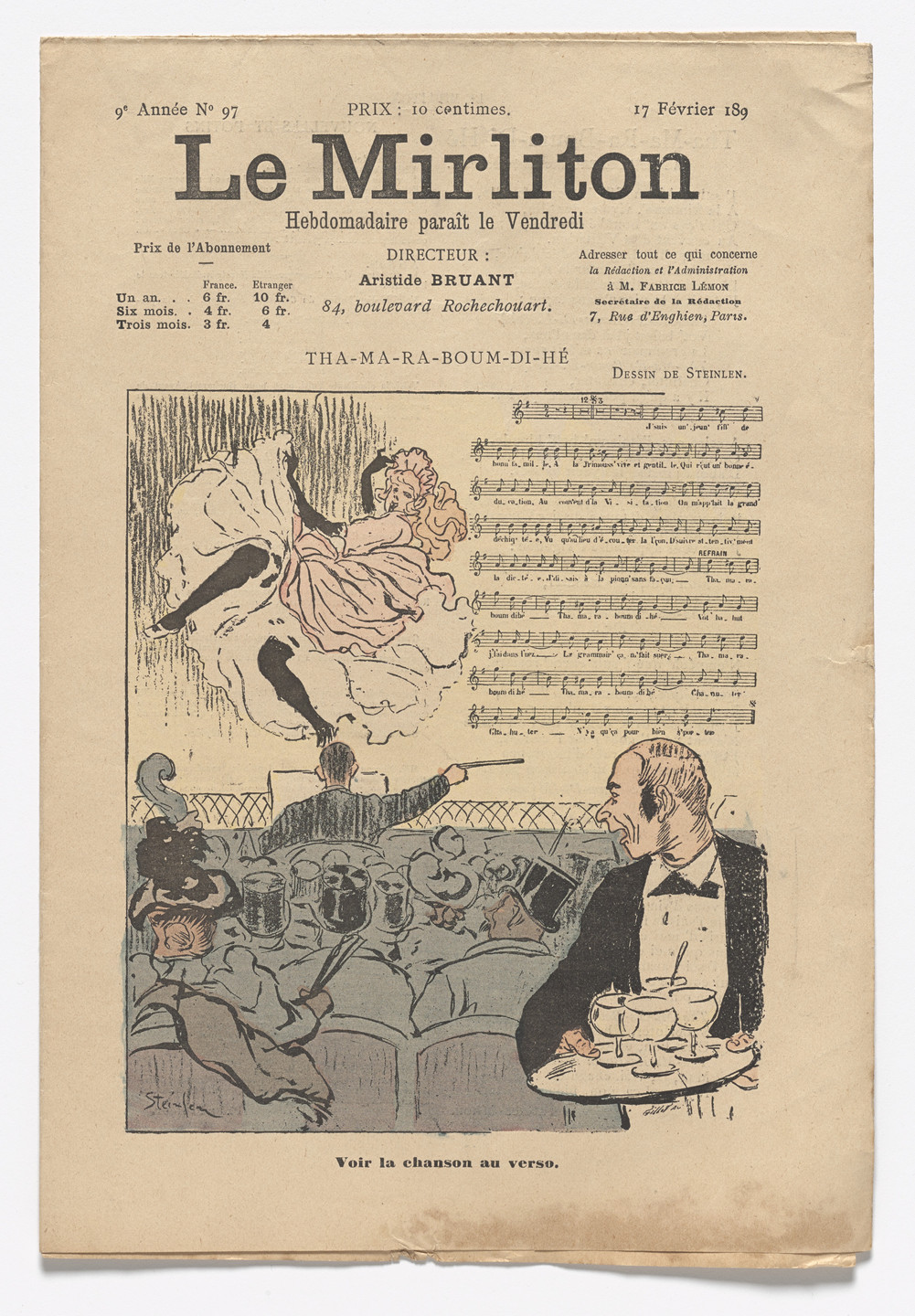 Théophile-Alexandre Steinlen. Le Mirliton, no. 97. February 17, 1893