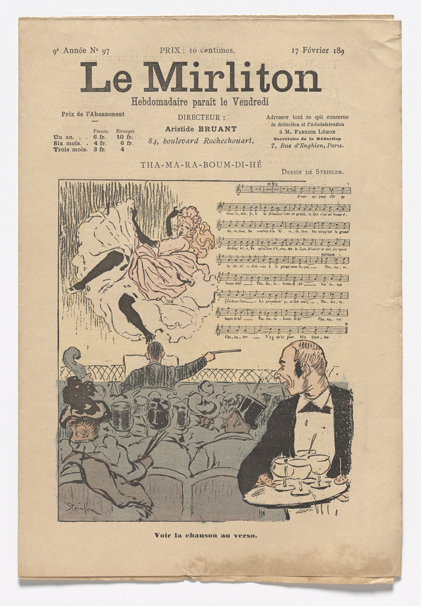 Théophile-Alexandre Steinlen. Le Mirliton, no. 97