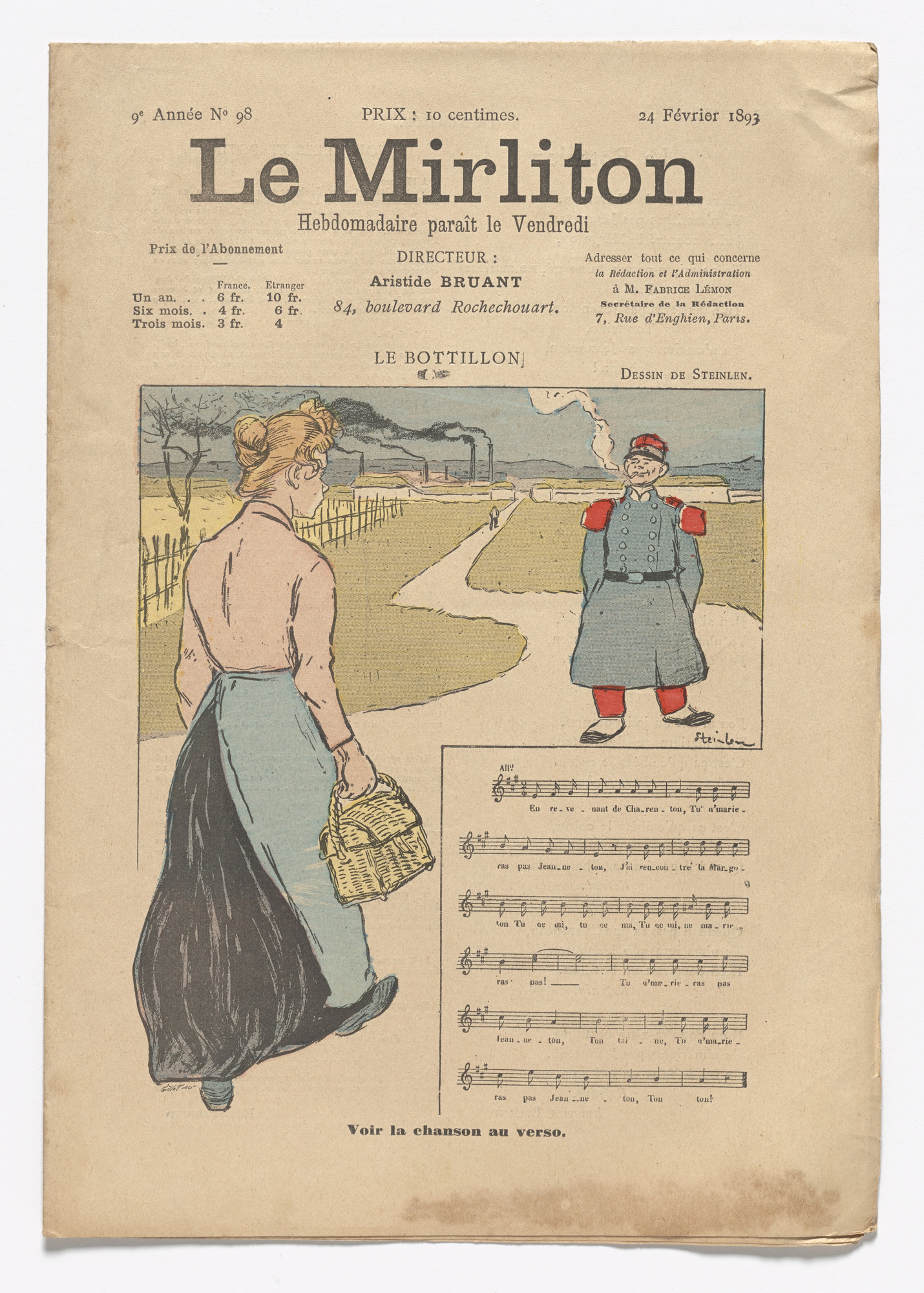 Théophile-Alexandre Steinlen. Le Mirliton, no. 98