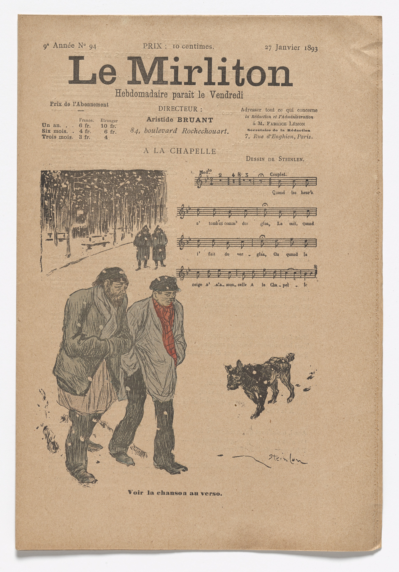 Théophile-Alexandre Steinlen. Le Mirliton, no. 94
