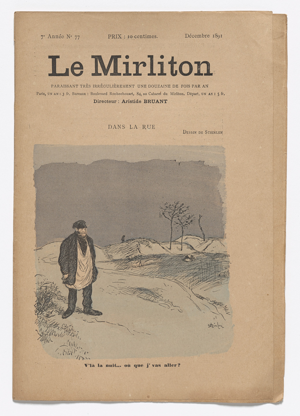 Théophile-Alexandre Steinlen. Le Mirliton, no. 77. December 1891