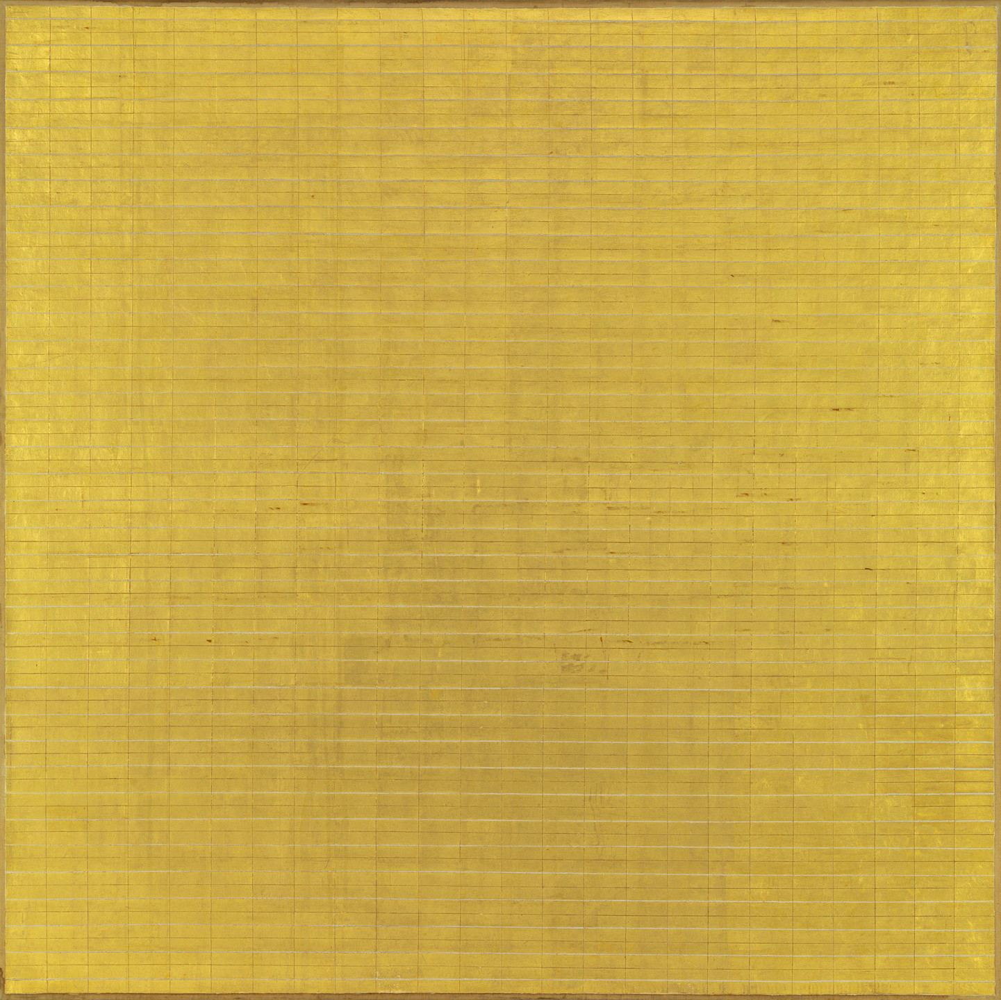 A yellow, grid-like pattern covers the entire rectangular image. The grid consists of horizontal and vertical lines creating small squares and rectangles. This is an AI generated description. To give feedback, email ai@moma.org.