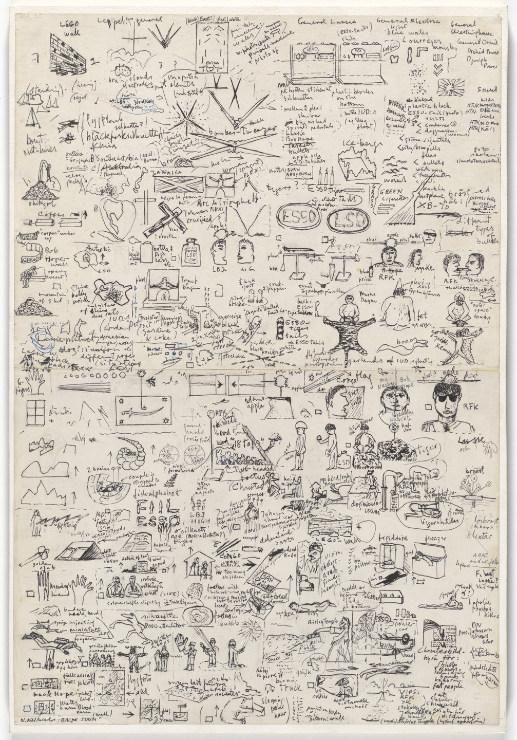 Öyvind Fahlström. Notes for &#34;The Little General&#34;. (1968)