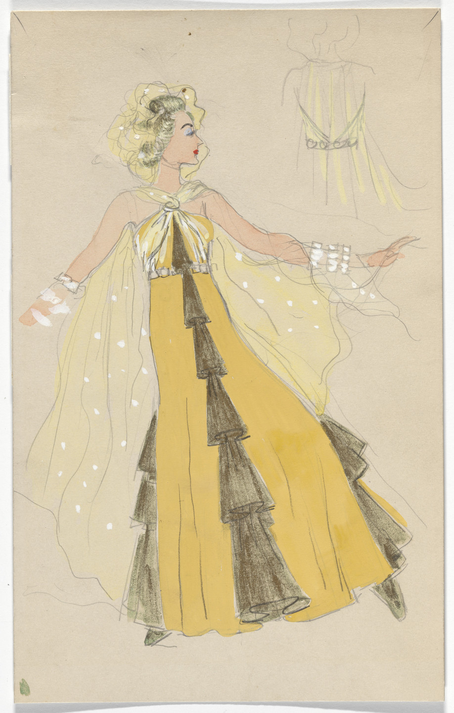 Paul Cadmus. Woman&#39;s Costume. Costume design for the ballet Filling Station. 1937