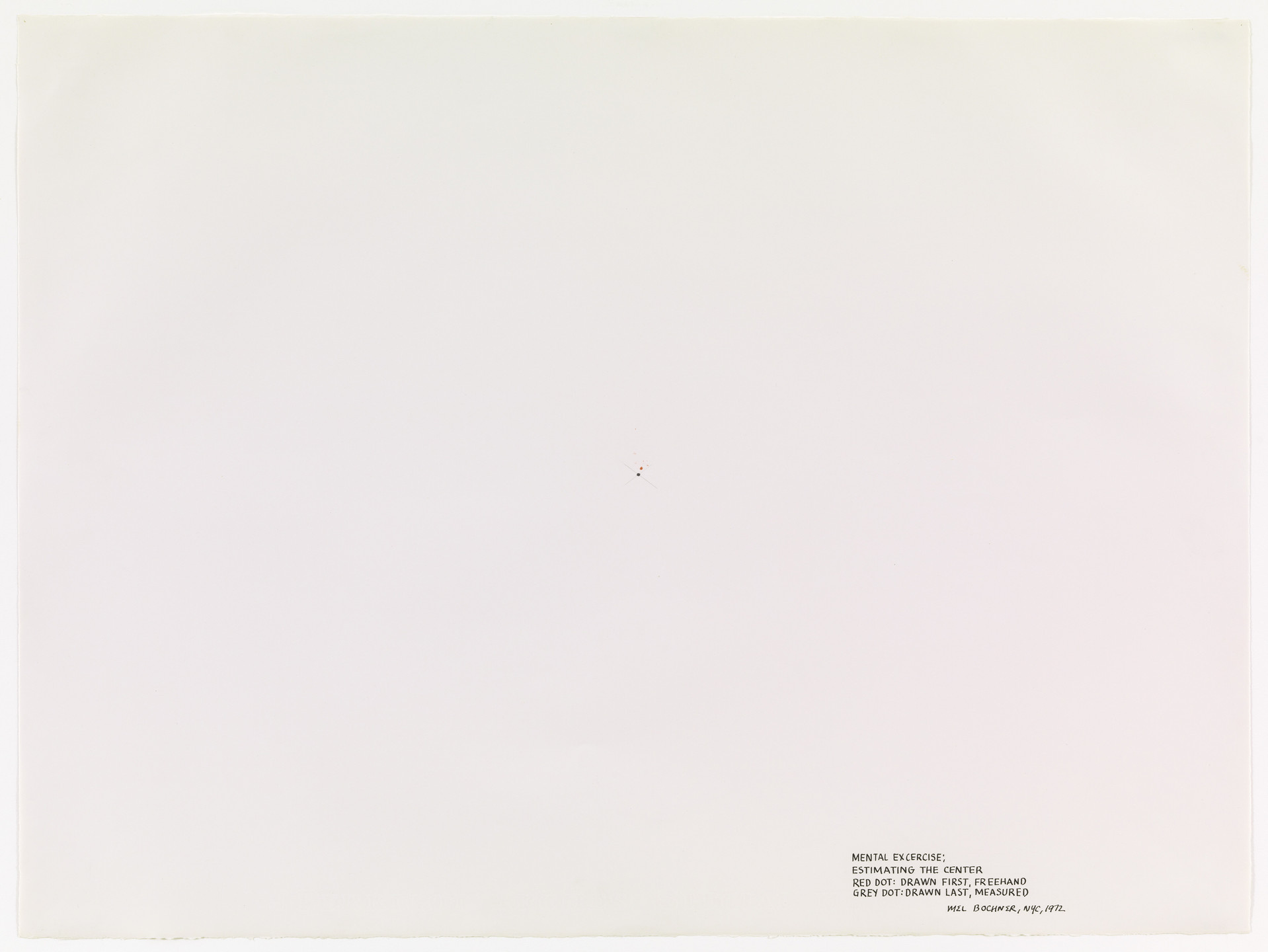 Mel Bochner. Mental Exercise: Estimating the Center. 1972