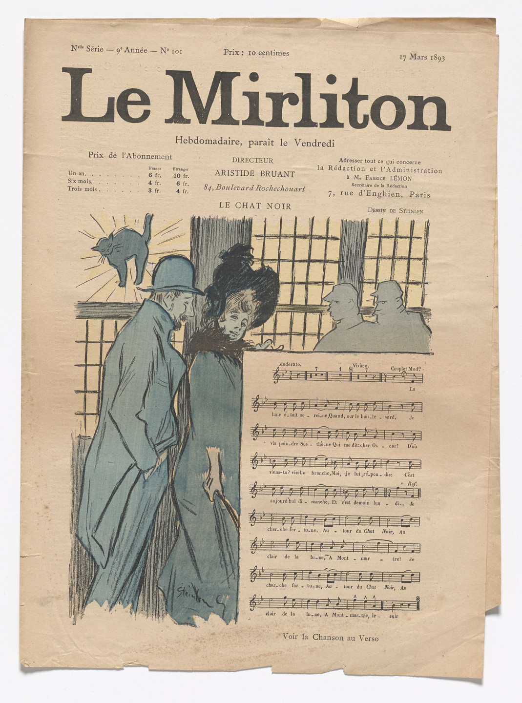Théophile-Alexandre Steinlen. Le Mirliton, no. 101. March 17, 1893