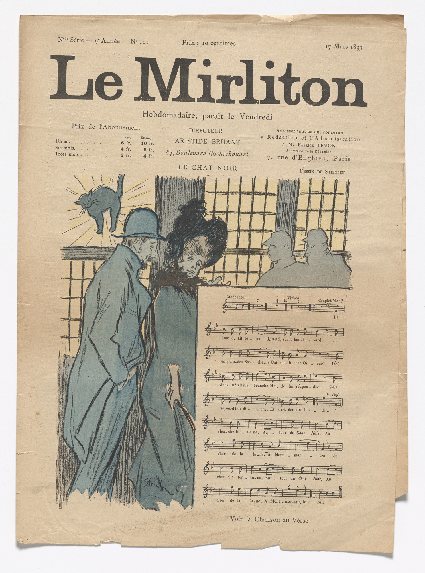 Théophile-Alexandre Steinlen. Le Mirliton, no. 101