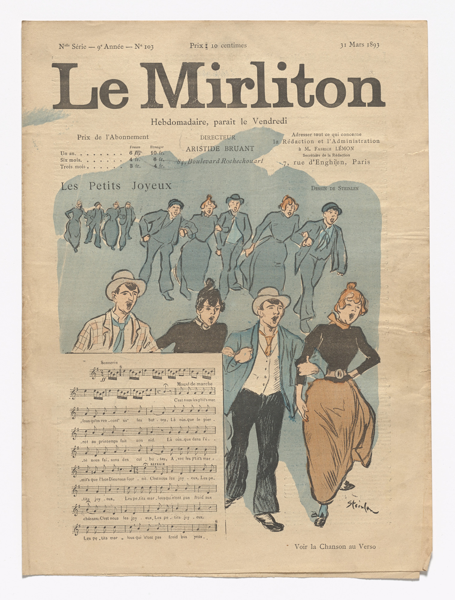 Théophile-Alexandre Steinlen. Le Mirliton, no. 103