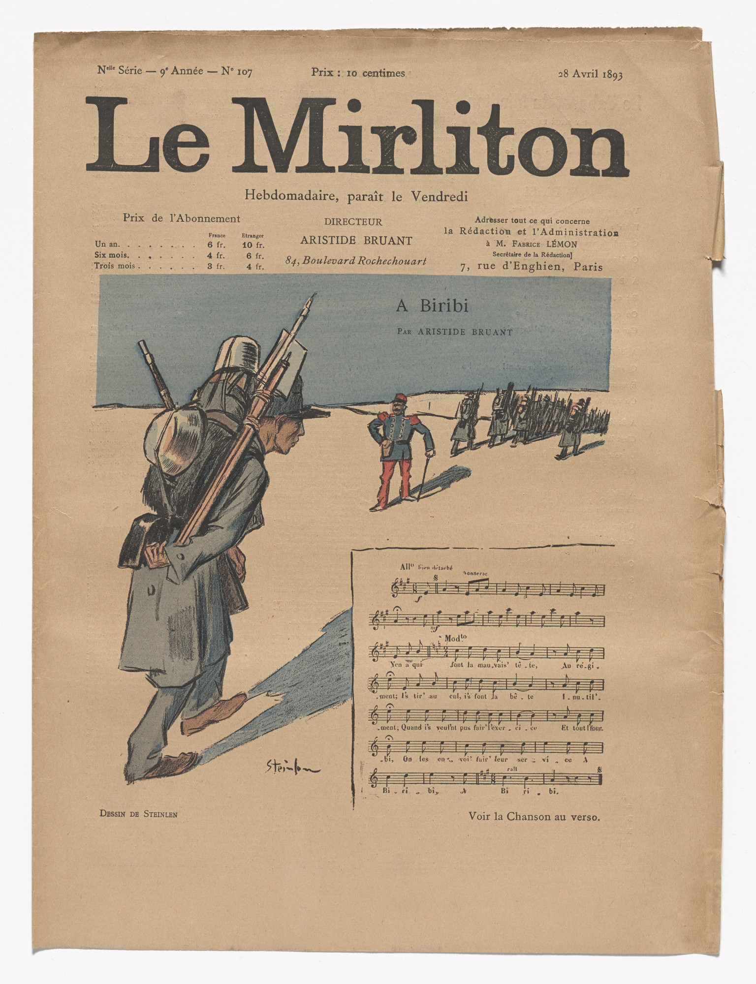 Théophile-Alexandre Steinlen. Le Mirliton, no. 107